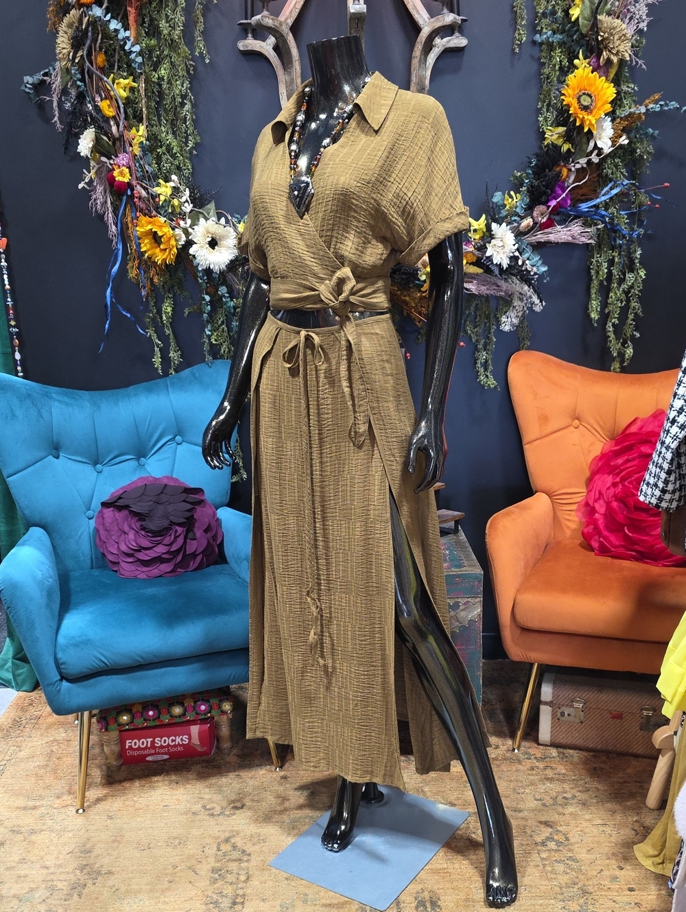 Forever 21 Olive Brown Two-Piece Skirt Set
